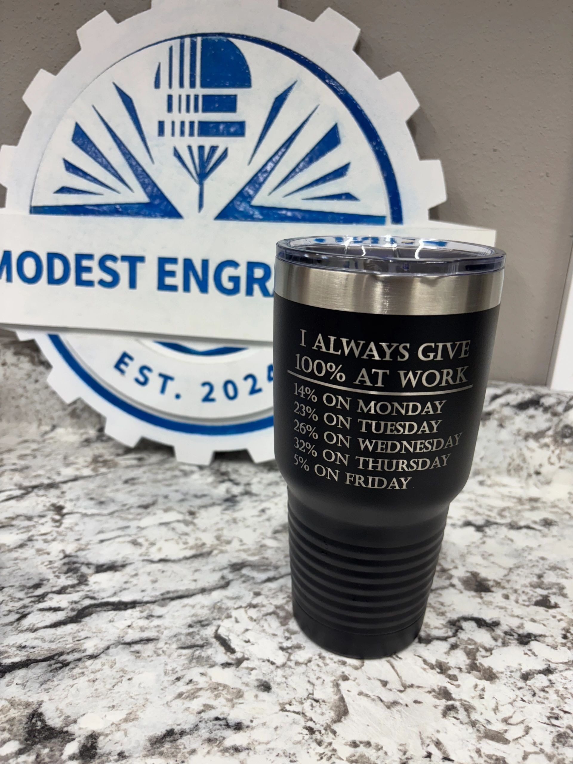 Custom engraved tumbler